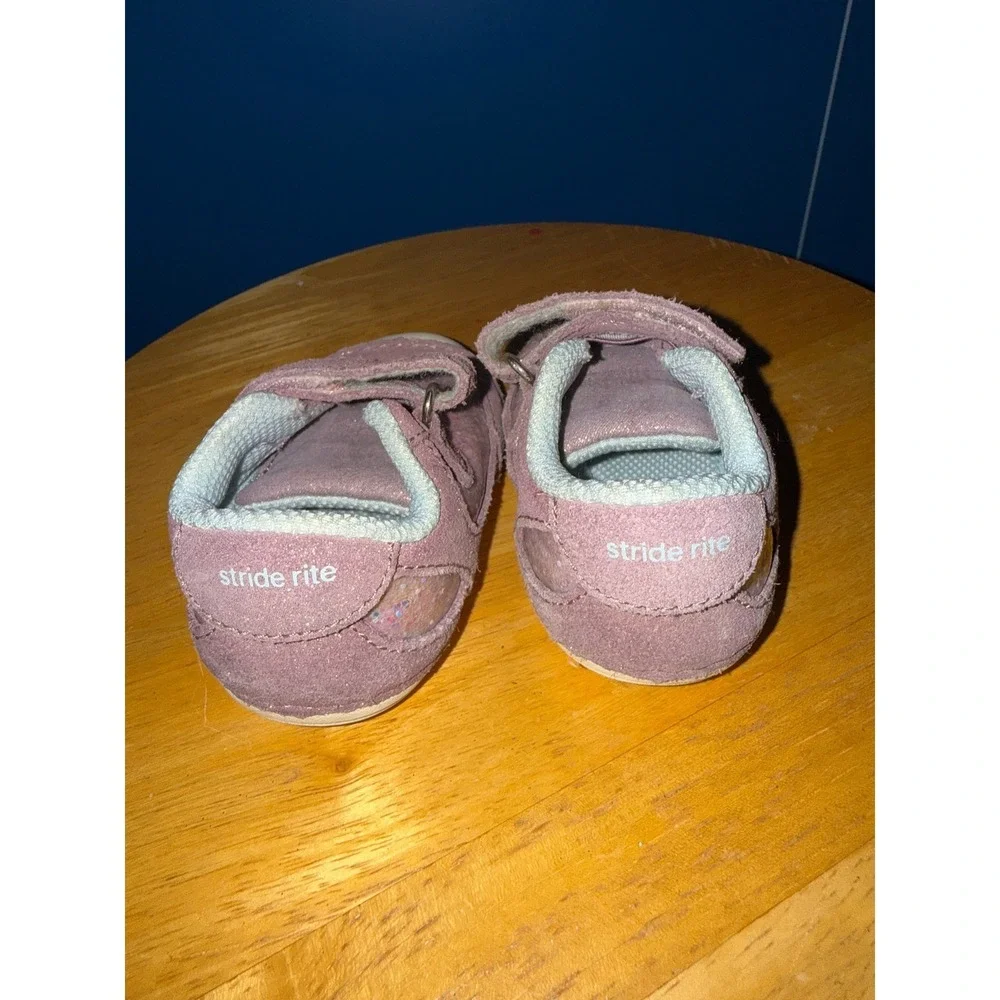 Stride Rite SM Jazzy Purple Glitter Baby Sneakers Shoes 4W BG000605